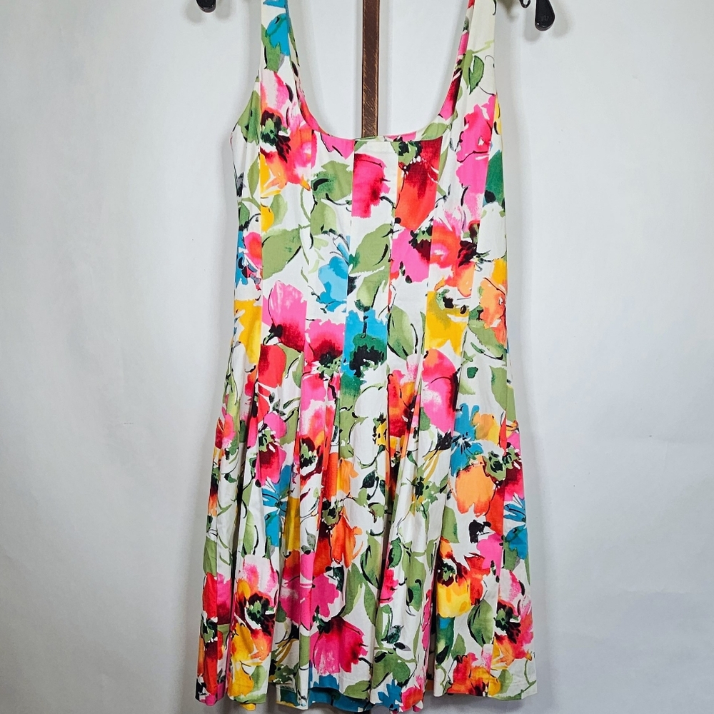 Vintage Lauren Ralph Lauren cotton floral dress fit & flare pockets Garden Party